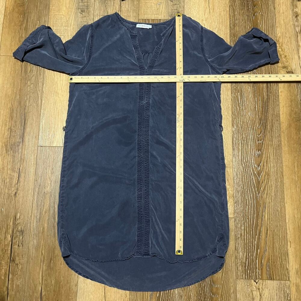 TORY BURCH Cover-Up Tunic Dress Kaftan Blue Size L 100% Tencel Oversized Boho - Picture 9 of 10